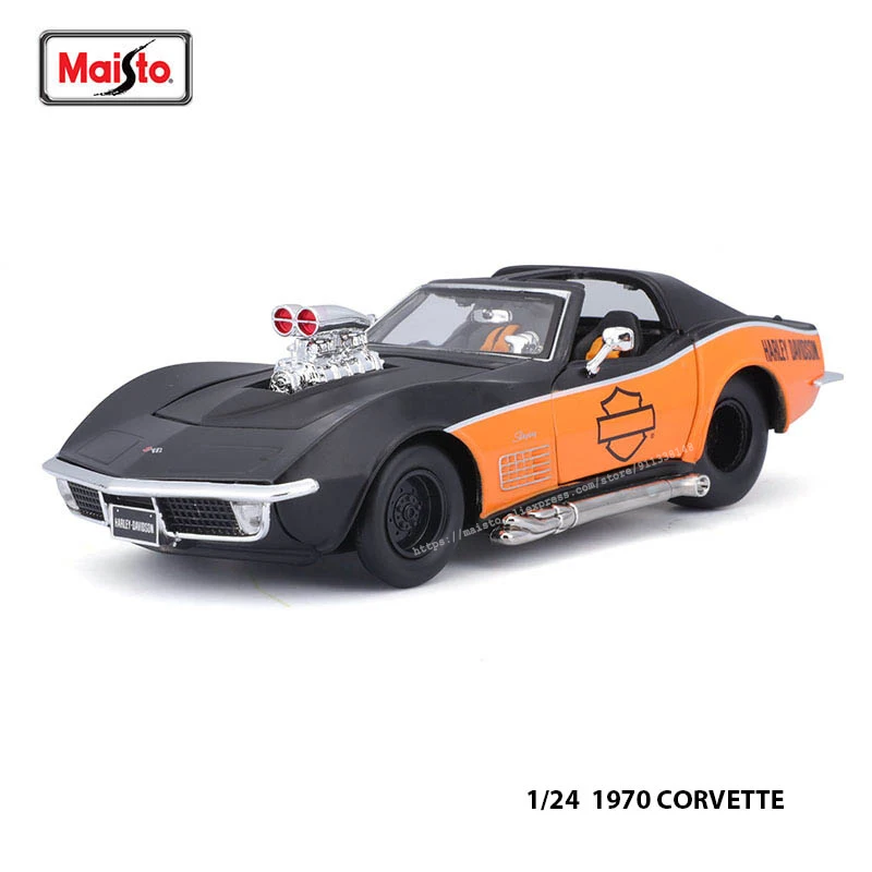 

Maisto 1:24 Harley Davidson 1970 Corvette die-cast precision Alloy car model classics collection gift