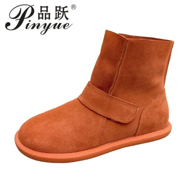 Fashionable NEW New vintage British wind flat casual leather abrasive Casual walking Ladies Single Boots