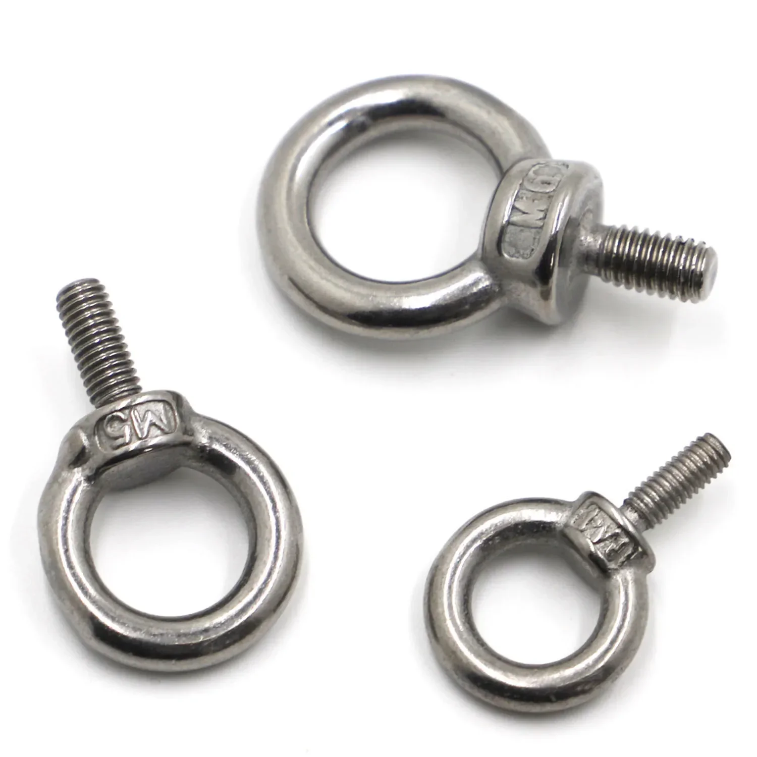 M3 M4 M5 M6 M8 M10 M12 304 Edelstahl Marine Hebeösen Schrauben Ring Schleife Loch für Kabel Seil Öse Bolzen DIN580 – Detail 3