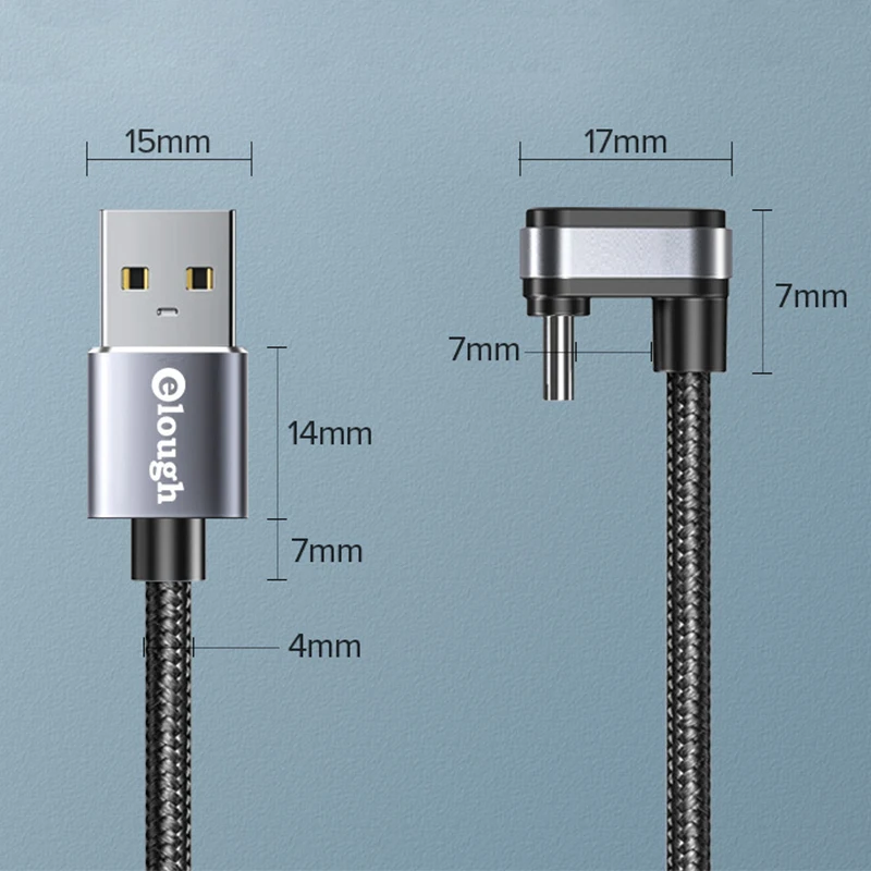 USB Type C Cable For Samsung Xiaomi mi Redmi USB C Cable 2.4A Fast Phone Charging Data Cord Type C 180 Degree USB C Cable