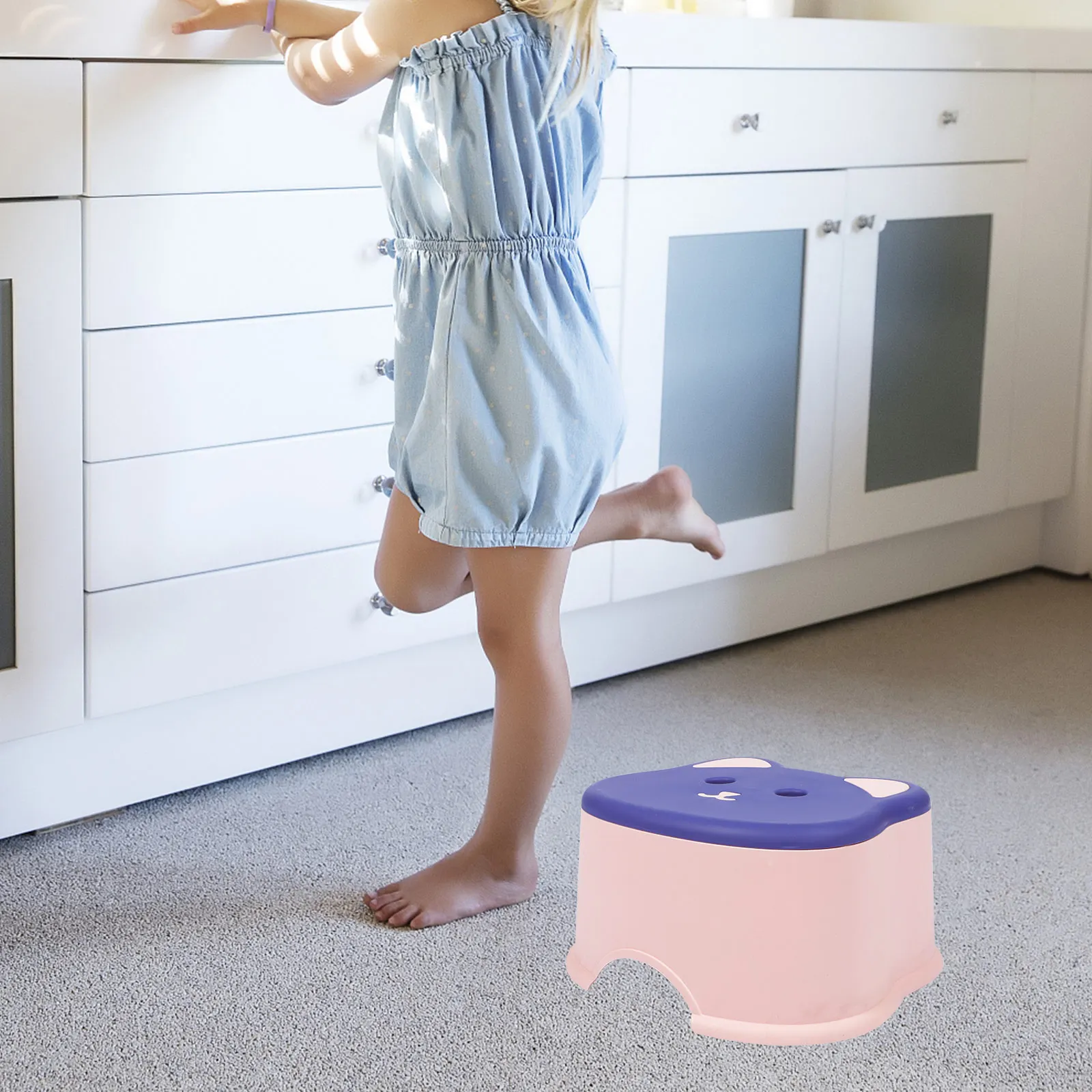 

Children Stool Kids Step Foldable Low Washing Thickened Plastic PP Material Non Slip Lightweight Kitchen Bathroom