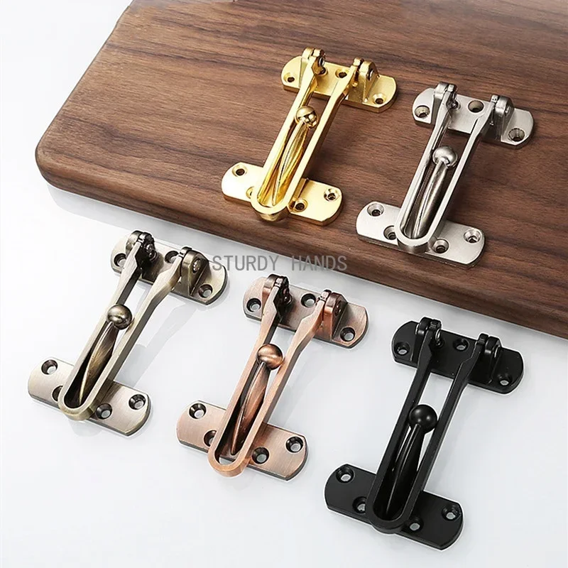 

1 шт., противоугонная дверная пряжка из цинкового сплава, дверной замок для спальни, детской комнаты, внутренняя защитная цепь, пряжка для отеля, болт, страховая дверная засов