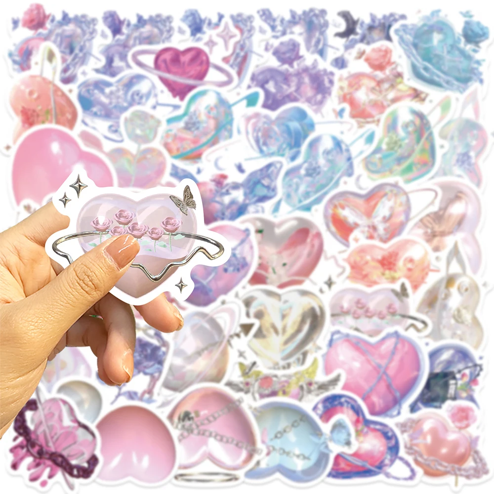 10/30/60 قطعة لطيف الكرتون كريستال الحب الكتابة على الجدران ملصقات Ins نمط لاصقة تزيين حقيبة الكمبيوتر المحمول الهاتف الغيتار الشارات التعبئة