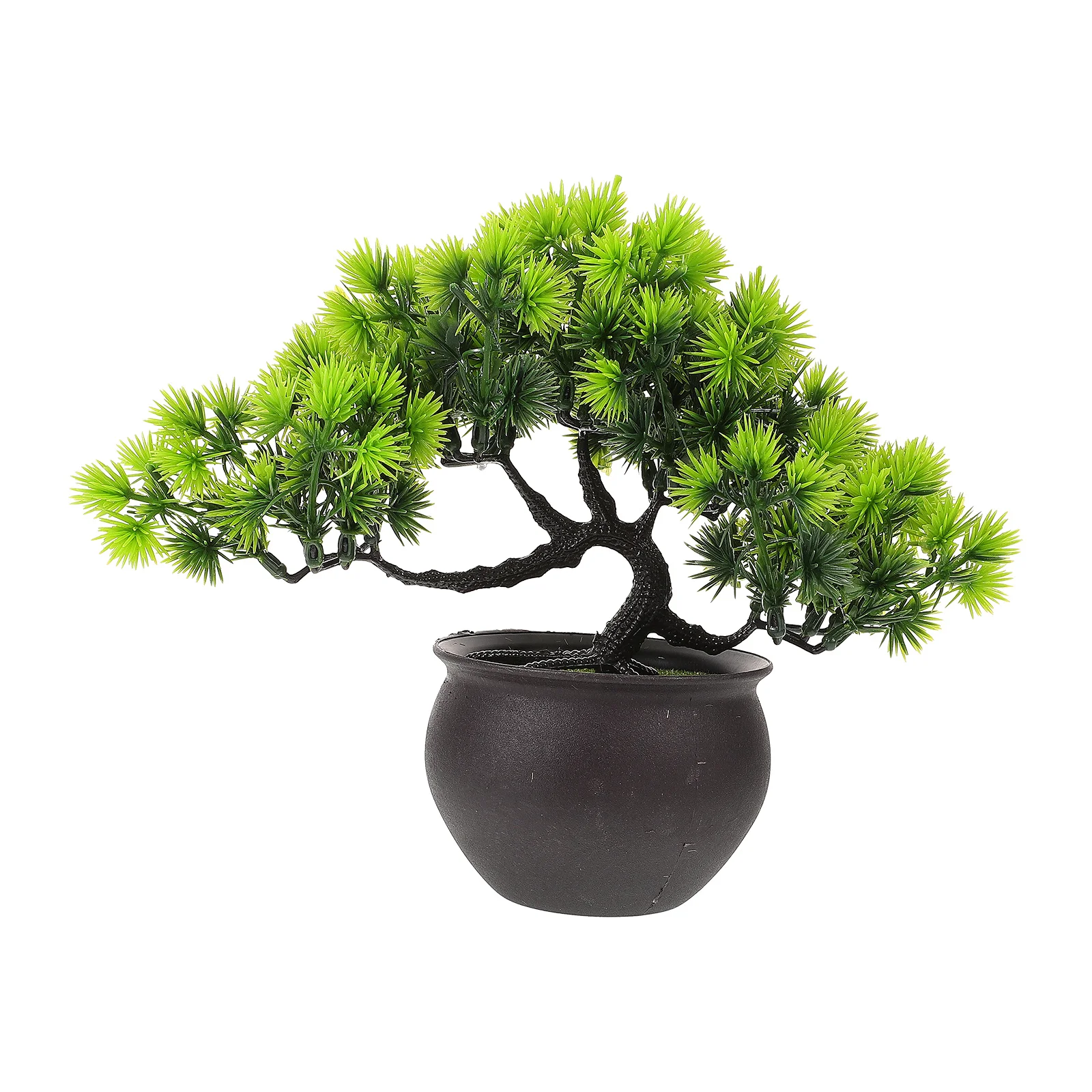 

Simulated Pine Bonsai Tree Home Decor Mini Fake Plant Bedroom Artificial Pine Tree in Pot Green Plastic Topiary Faux Plants