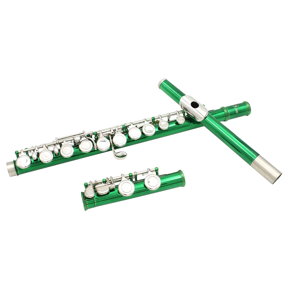 16 ثقوب مغلقة الناي C مفتاح الناي الأخضر الحفل أداء الناي أدوات النفخ الخشبية المهنية فلوت عرضي مع مفتاح E