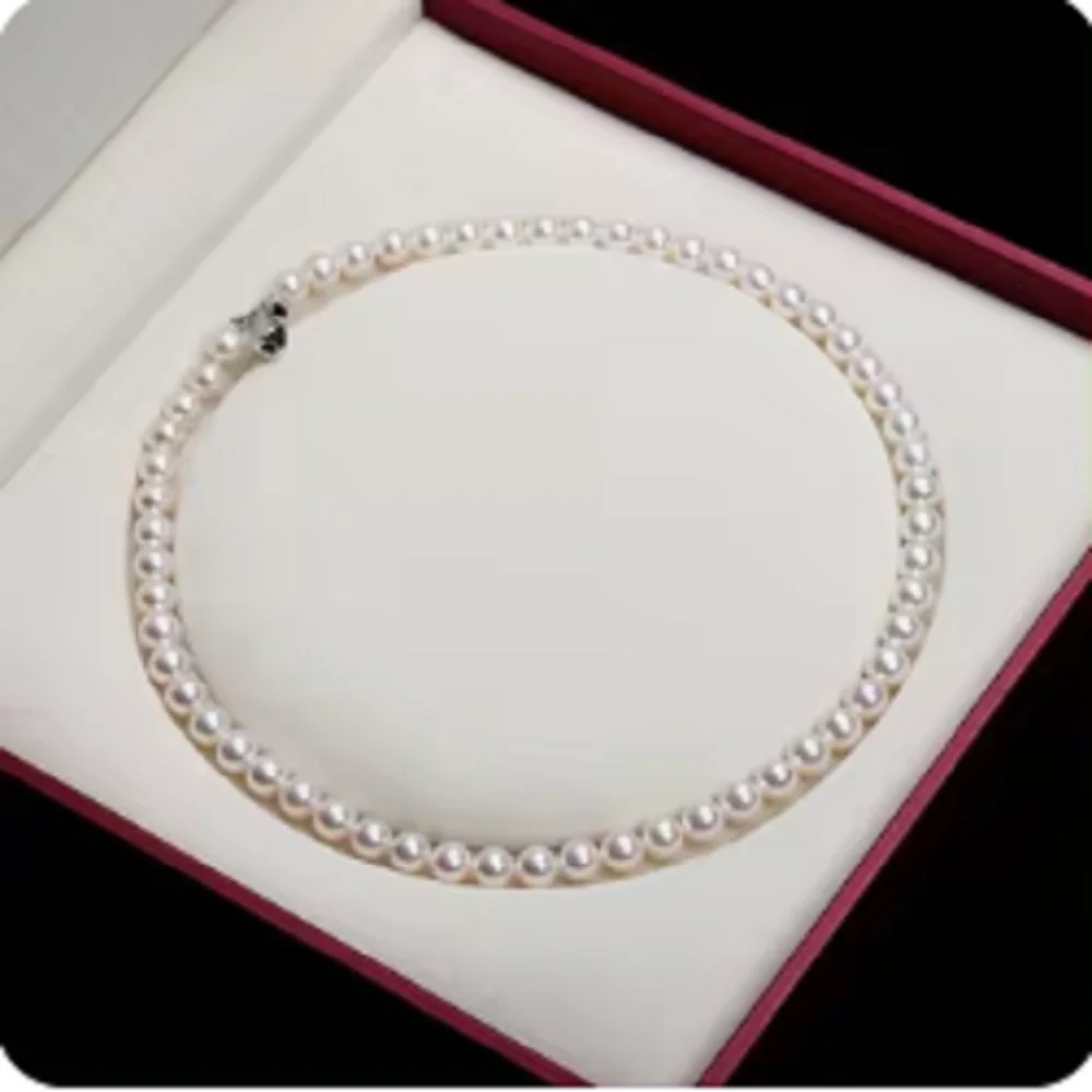 High quality Japanese pearl necklace - AAAA6-7mm perfect round pearl necklace 925s16/30inch+bracelet 7.5-8inch