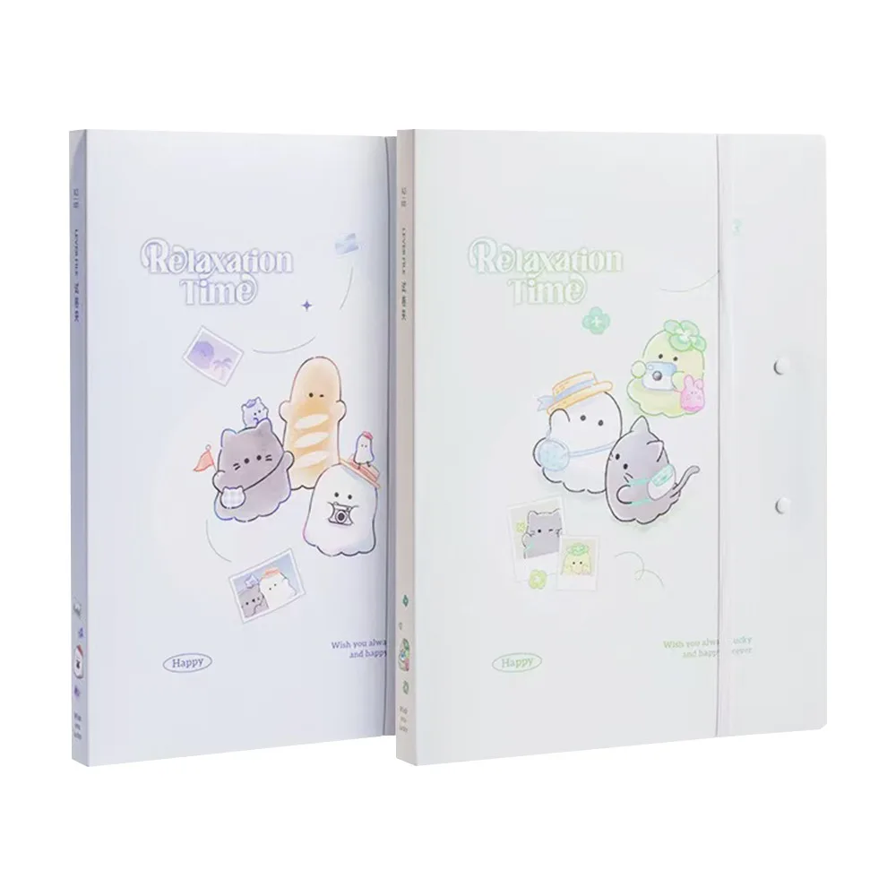 

Cartoon Random 1pc Foldable Folders Transparent Large Capacity Folding Board Folder Plastic Material Test Papers Organizer File
