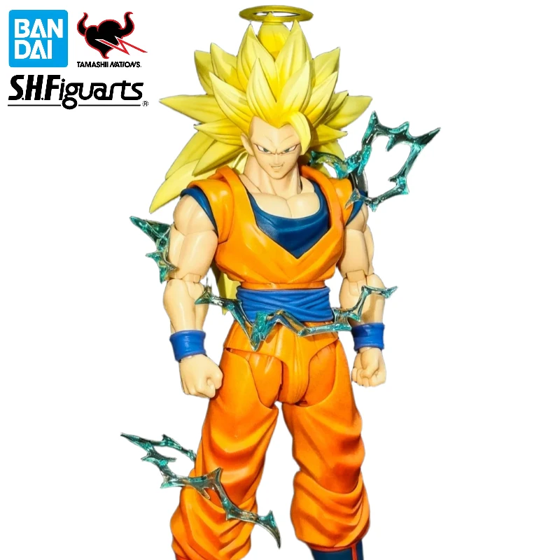 In Stock Official Bandai SHF Dragon Ball Z SSJ3 Goku Articulated Action Figure Battle Effect Long Hair Gift For Anime Collectors
