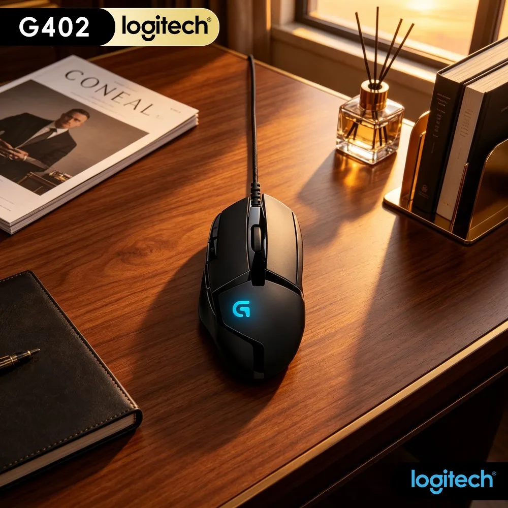 Logitech G402 Gaming Mouse Delta Zero Sensor 8 Customizable Buttons 4 DPI Settings 32-Bit Processor 1Ms Report Rate For
