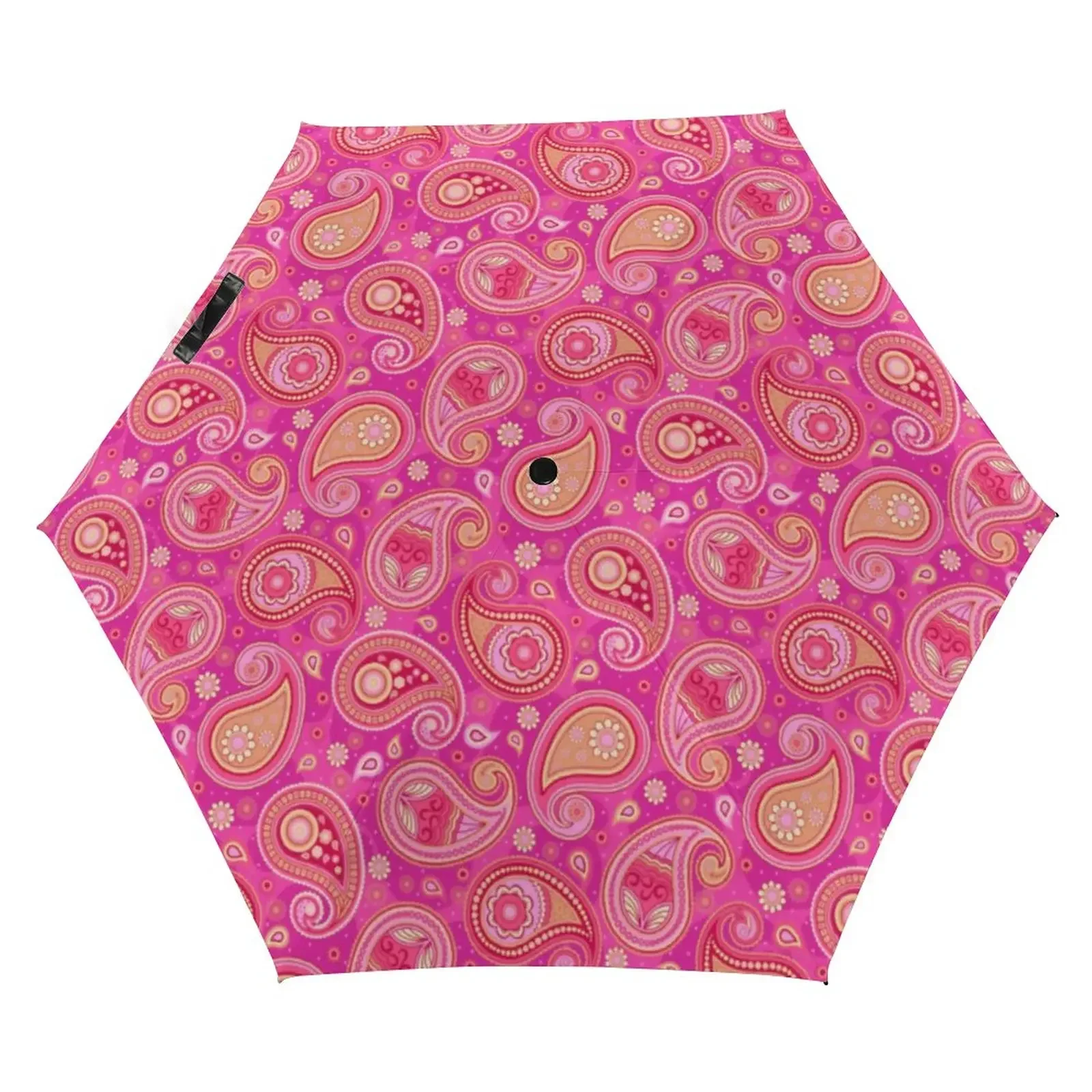 Retro Paisley Print Pocket Umbrella Trippy Hippy Umbrella Mini UV Protection 3 Fold Manual Umbrellas for Male Female