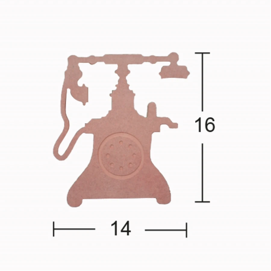 H146 Telefon Trinket, 18mm Figurative Wood Object