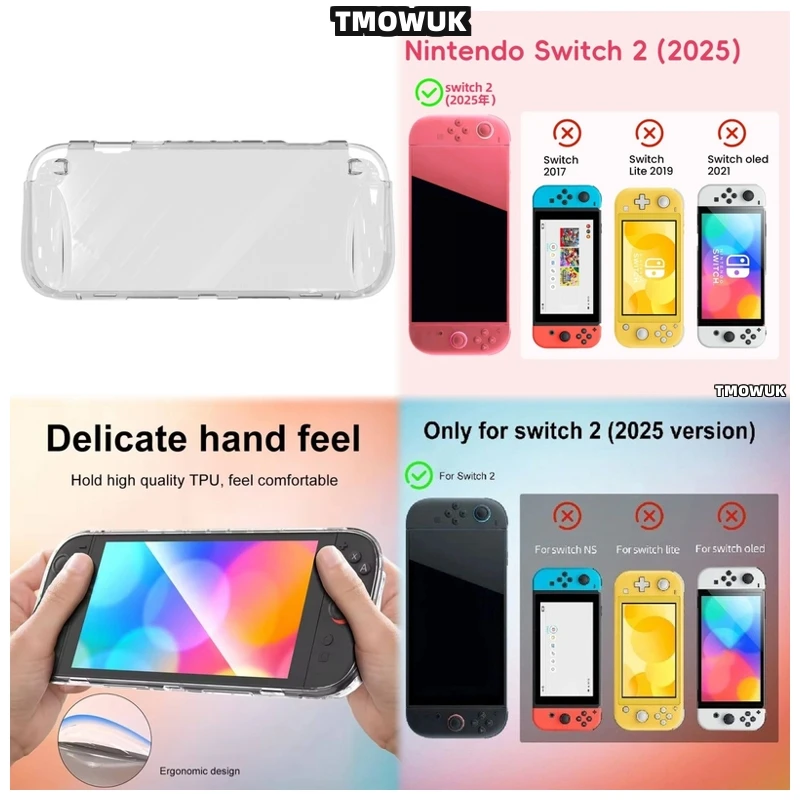 

For Nintendo Switch 2 Crystal TPU Case, Ultra-Thin Shock Absorption Shell