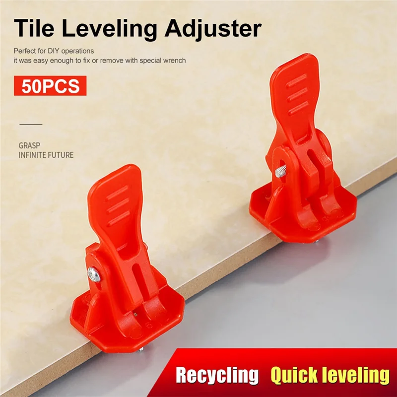 50 pezzi nuovo rosso livellatore rapido sistema di livellamento delle piastrelle strumento di posa delle piastrelle livellatore di posizionamento è utilizzato per posare piastrelle da parete