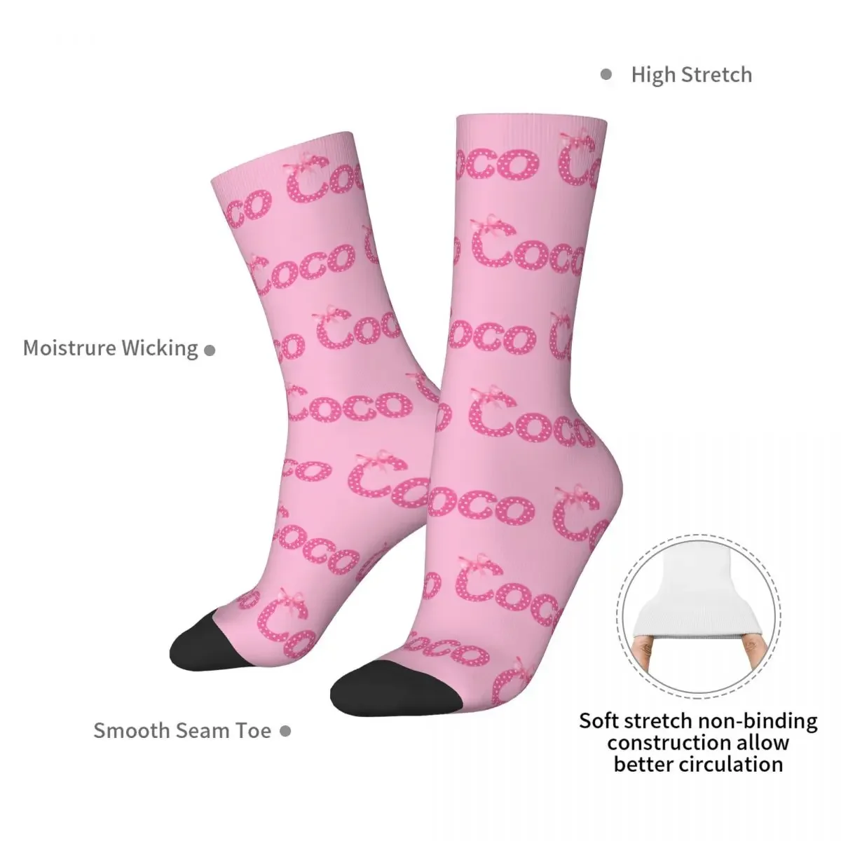 Coco Fashion Quote Socks Harajuku Super Soft Stockings All Season Long Socks Accessories for Man's Woman's Birthday Present