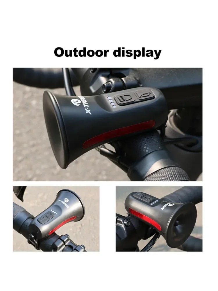 AliExpress X-TIGER Electronic bicycle horn Lighted warning and siren integrated Battery life of 6 hours