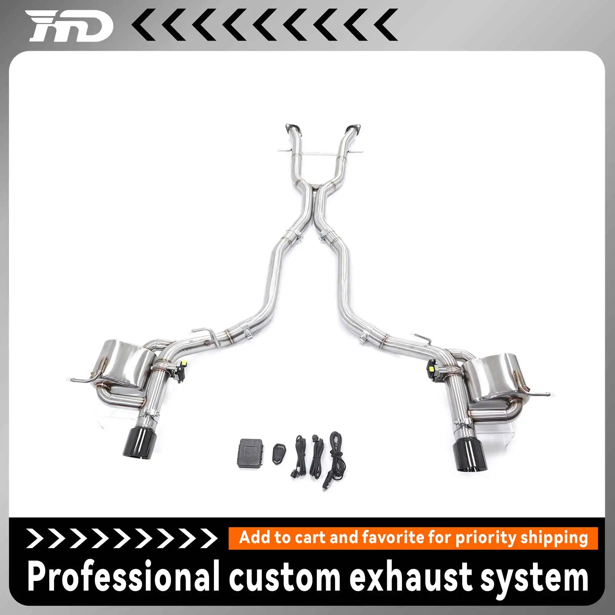 HMD Exhaust System Stainless Steel Performance Catback for Jeep Grand Cherokee 6.2L 6.4L Muffler With Valve