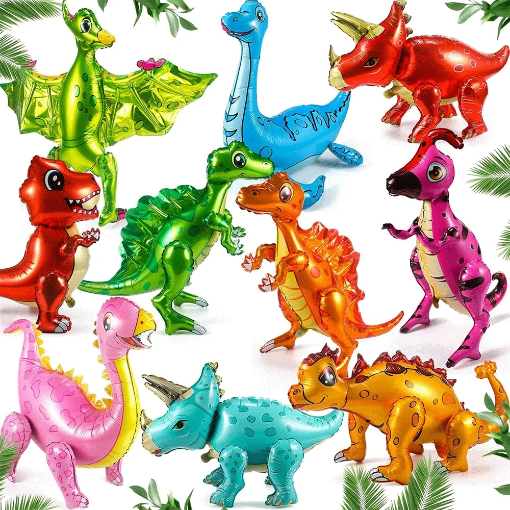 3D Self standing Dinosaur Tyrannosaurus Animal Balloons for Birthday Party Baby Shower Decoration Kit Inflatable Party Supplies