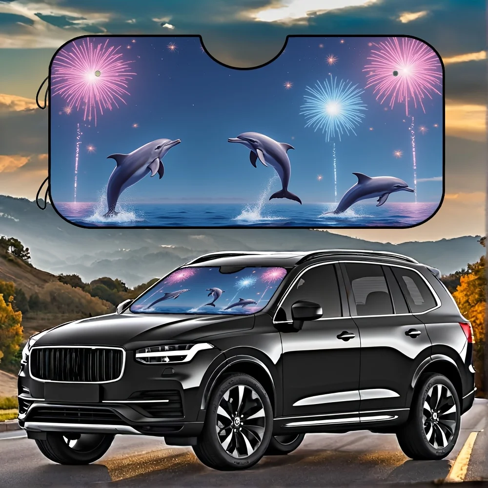 

1 шт., складной солнцезащитный козырек для лобового стекла автомобиля с УФ-защитой, термоблокирующий солнцезащитный козырек в животном стиле, 4 присоски для легких вкладышей