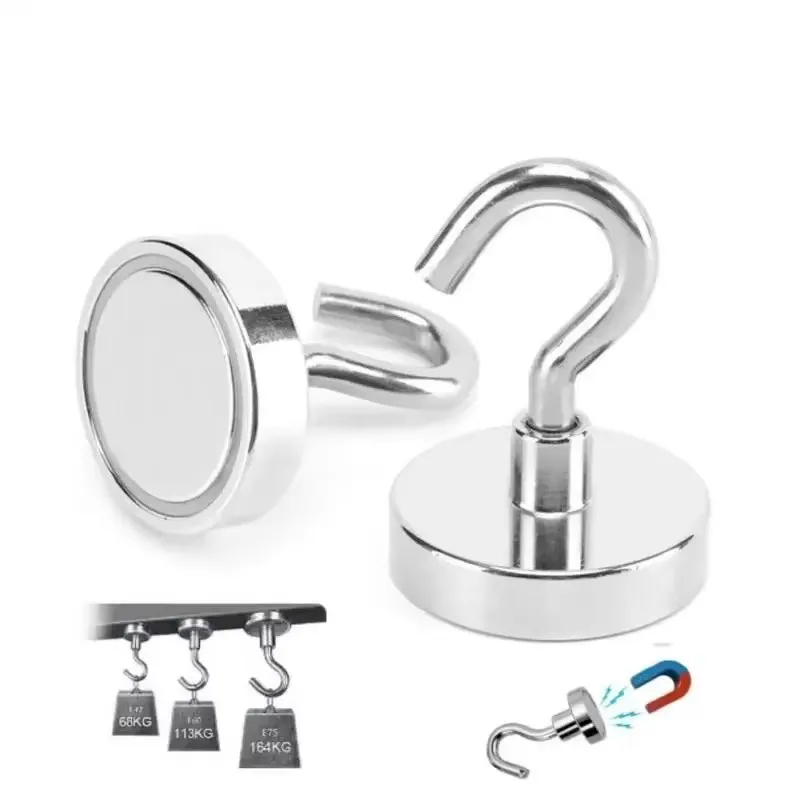 1/5/8PCS Starke Neodym Magnetische Haken Sucker Metall 12kg 5Pfund Durchmesser 20mm magneten Schnell Haken Regal Ring Für Home Küche