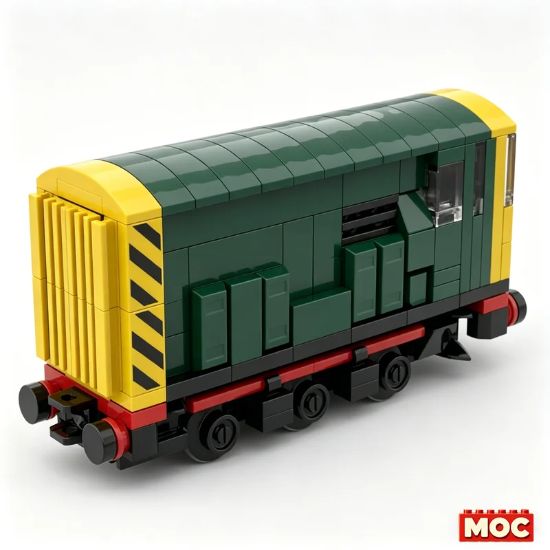 202Pcs 4-Wide Class 08 Shunter Locomotive In BR Green Livery Custom Building Blocks Mini Train Model Educational Assembly Gift