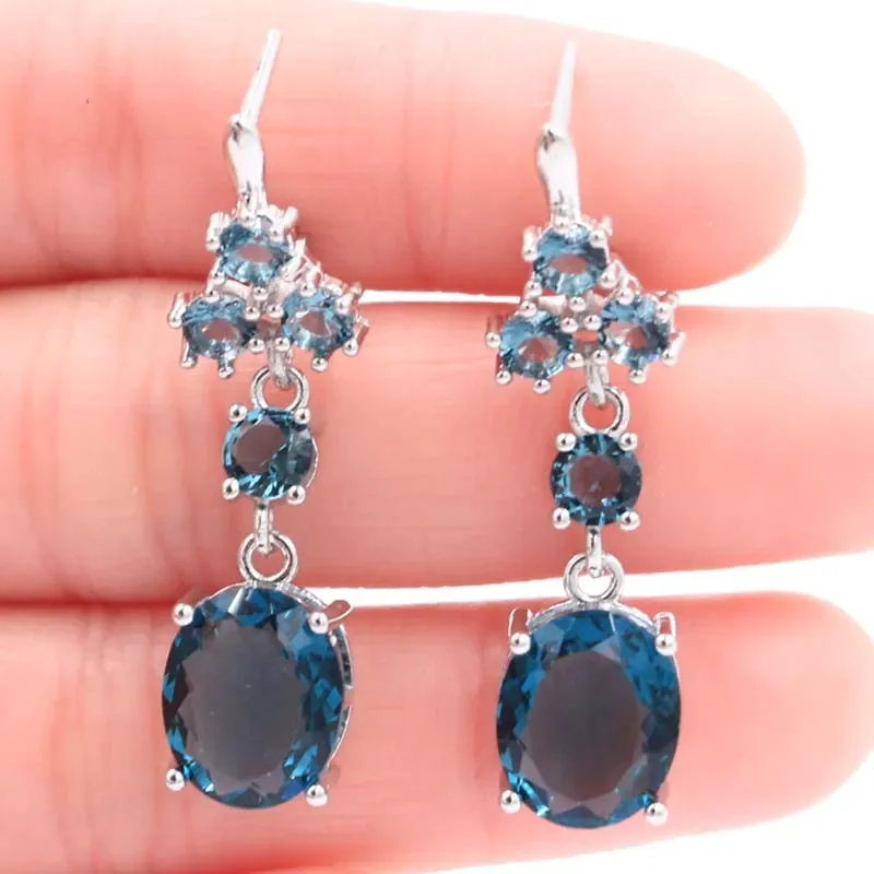 

Buy 3 Get 1 Free 7g 925 SOLID STERLING SILVER Earrings Unheated Green Peridot Violet Tanzanite Pink Tourmaline Blue Topaz