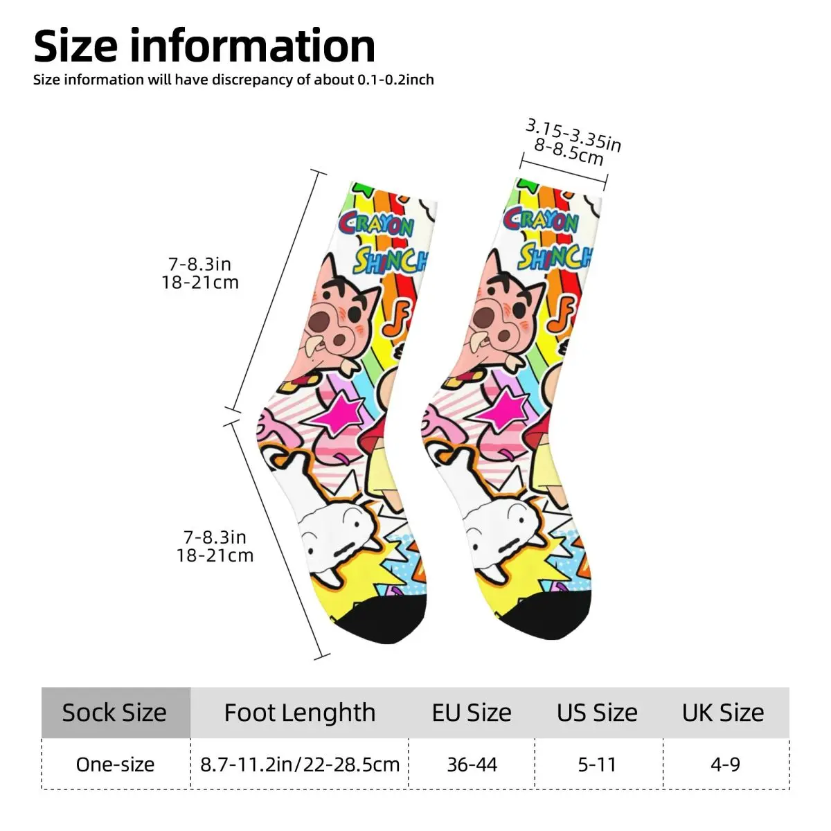 Crayon Shin-chan Himawari Shiro Sock Funny Male Men Socks Casual Japan Anime High Quality Women Sock Spring Summer Autumn Winter