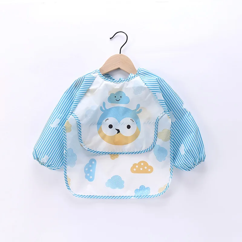 

Cartoon Cute Baby Bibs Long Sleeve Art Apron Animal Smock Baby Bib Burp Clothes Soft Feeding Eat Toddler Waterproof Smocks