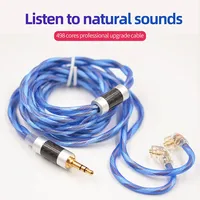 KZ 90-10 Upgrade 498 Core Professional Headphone Cord 3.5MM Headset 0.75MM Gold Plated C Pin Wired Earphone Accessories