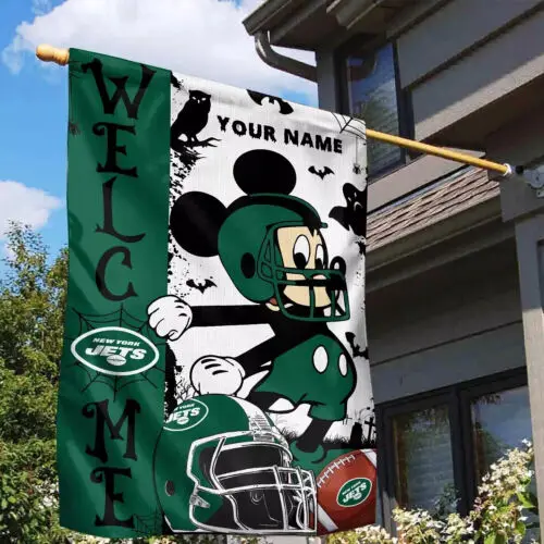 Custom New York Football Team Jets Welcome Christmas Garden Flag