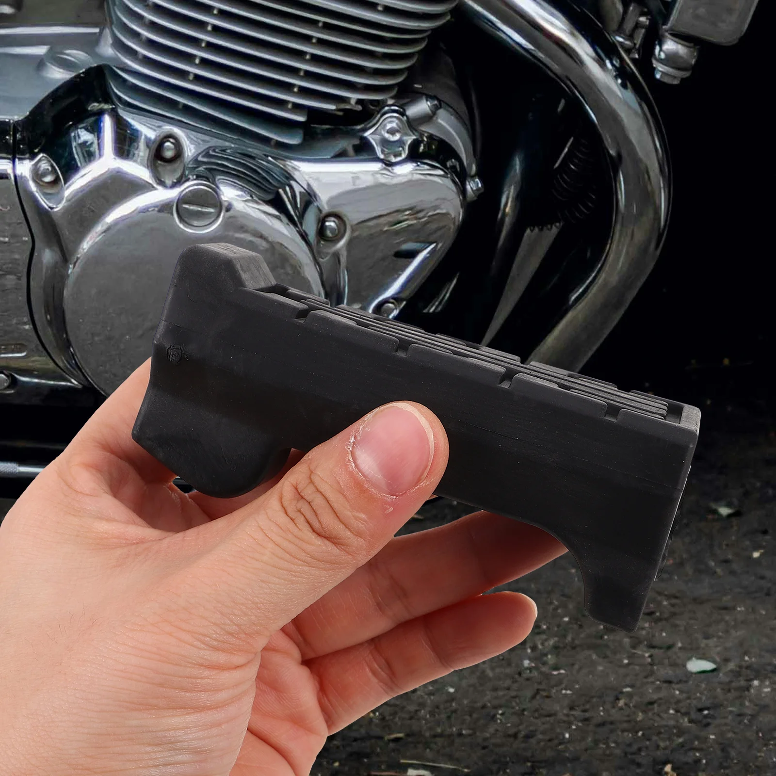 

Motorcycle Foot Pegs Rubber Front Footrest Durable Anti-Slip Replacement For Universal Fit Motorbike Pedals