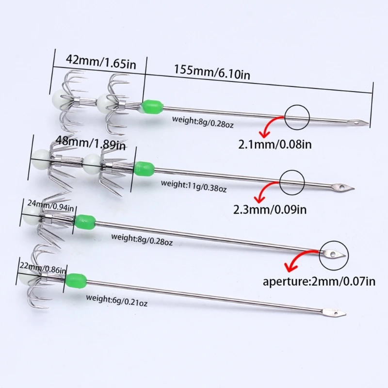 2 szt. Luminously haczyk na kalmary Squid Live haczyk na krewetki akcesoria wędkarskie trwałe