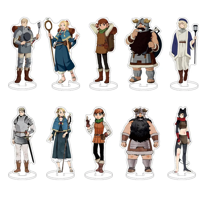 Cute Anime Delicious in Dungeon Marcille Laios Senshi Chilchuck Falin HD Figure Acrylic Stand Ornament Collection Souvenir Gift