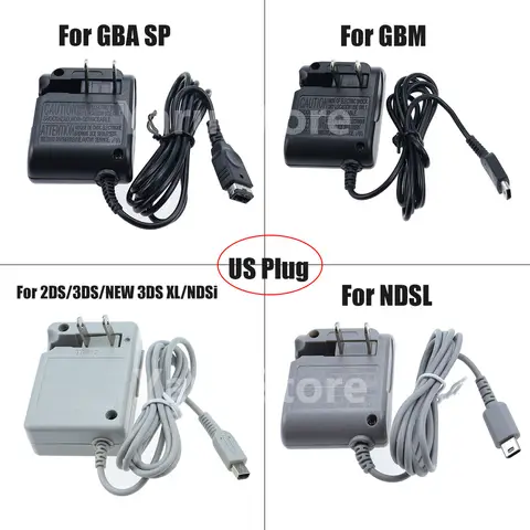 Yaru US  Plug For Nintendo DS NDS NDSL/GBA SP/GBM/3DS/NDSi/2DS Home Wall Travel Charger AC Adapter Cable