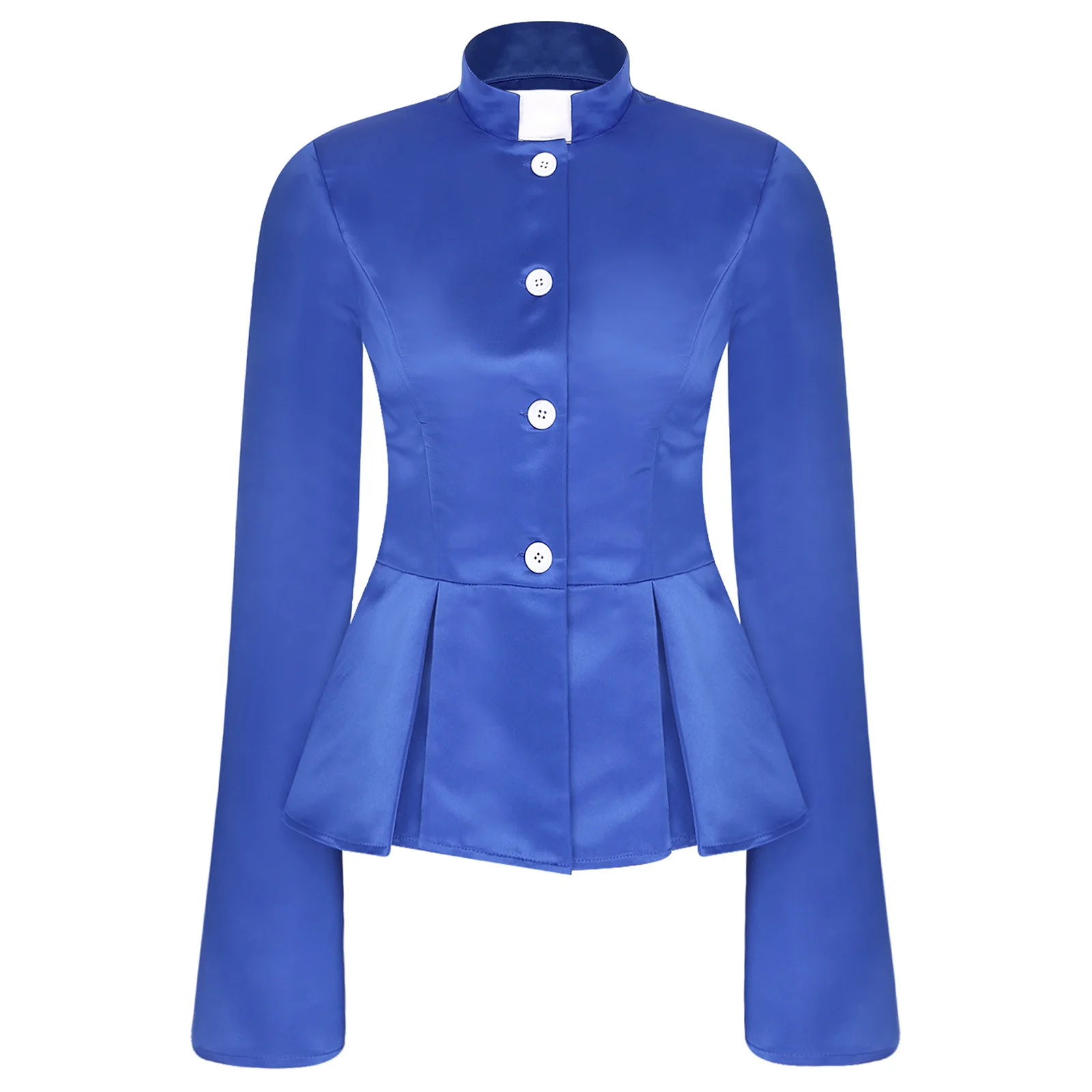 

Women Formal Occasion Shirts Church Priest Preachers Performance Shirt Halloween Festival Clergy Cosplay Satiny Top Coat