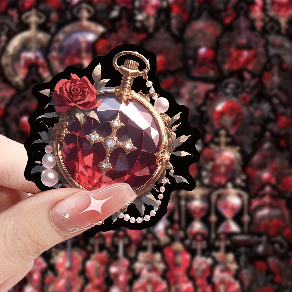 10/30/60pcs Cool Red Crystal Cartoon Stickers Leuke INS Stijl Esthetische Decals DIY Briefpapier Gitaar telefoon Decoratie Sticker Speelgoed