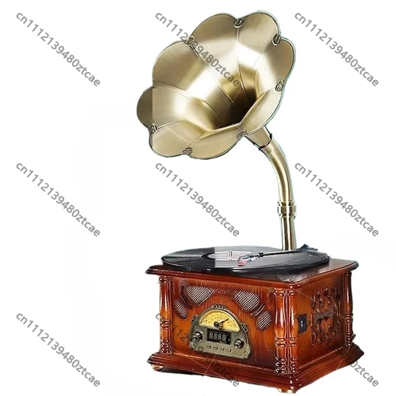 Vintage Phonograph Vinyl Record Player Classical Retro Bluetooth Speaker Big Speaker Plug-in Desktop Birthday Gift