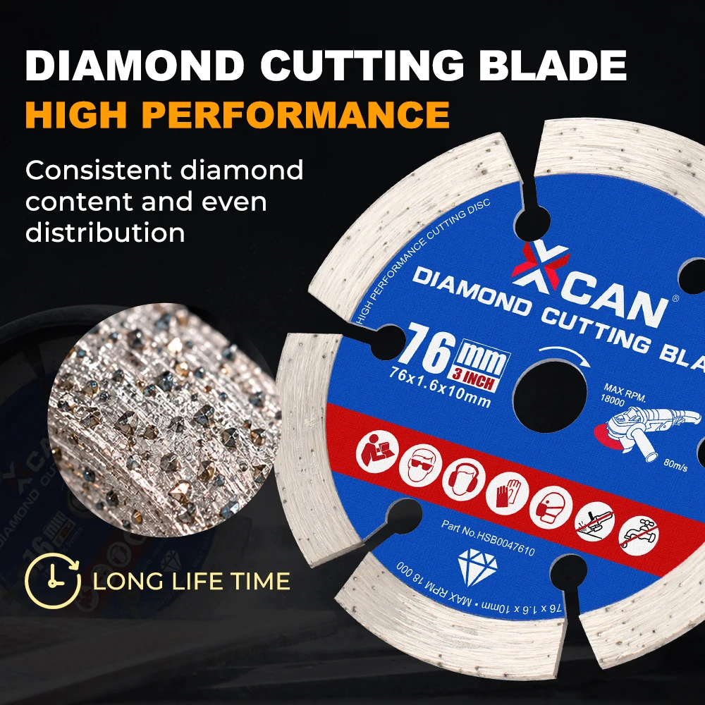 HAMPTON 1 Stück 76mm Mini-Sägeblatt Diamantscheibe zum Schneiden von Beton, Holz, Metall, Fliesen, Granit, 3 Zoll Glasscheibe, Marmorscheibe – Detail 2