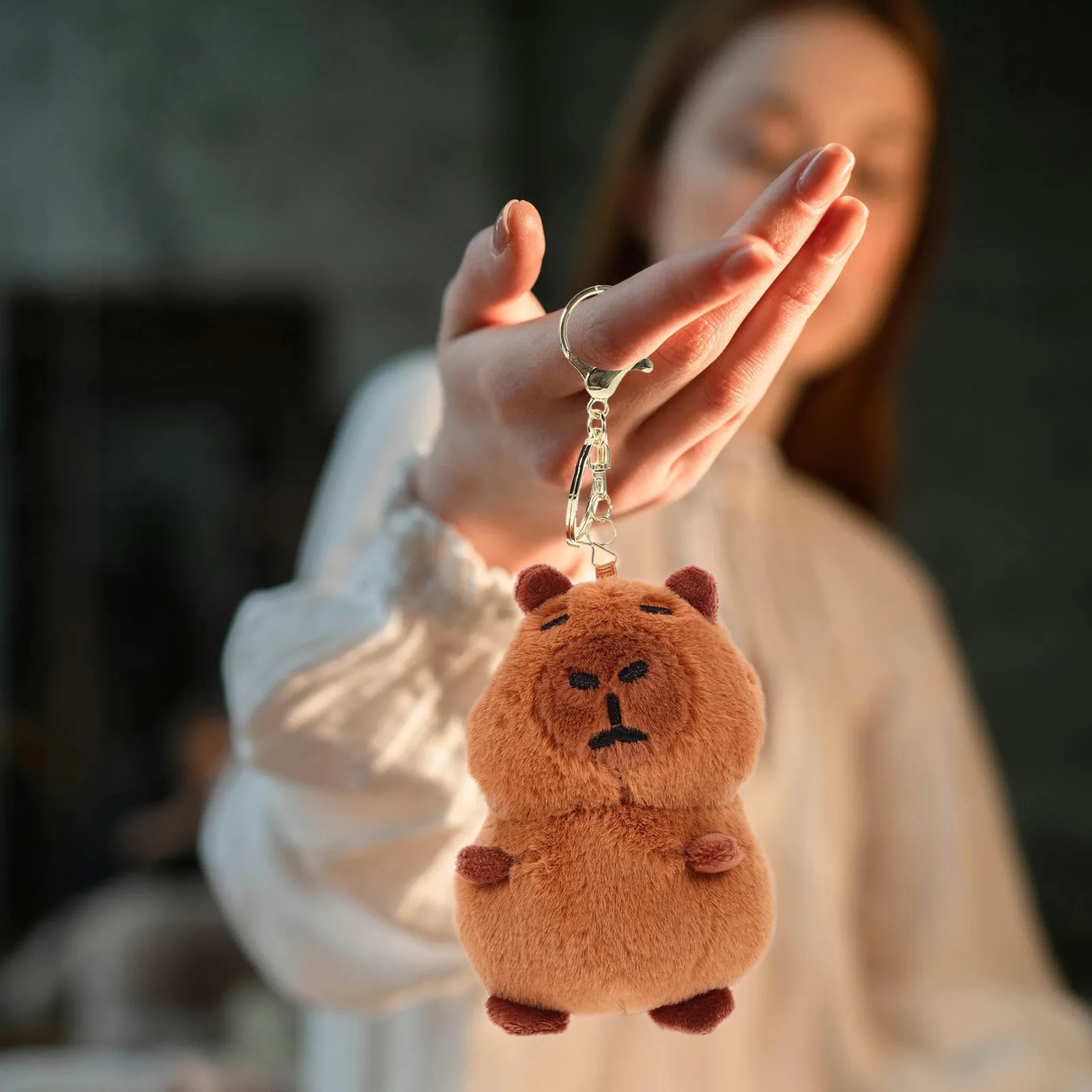 

Hanging Decor Soft Stuffed Keychain Charm Backpack Pendant Cute Cartoon Ornament PP Cotton Zinc Alloy Key Ring