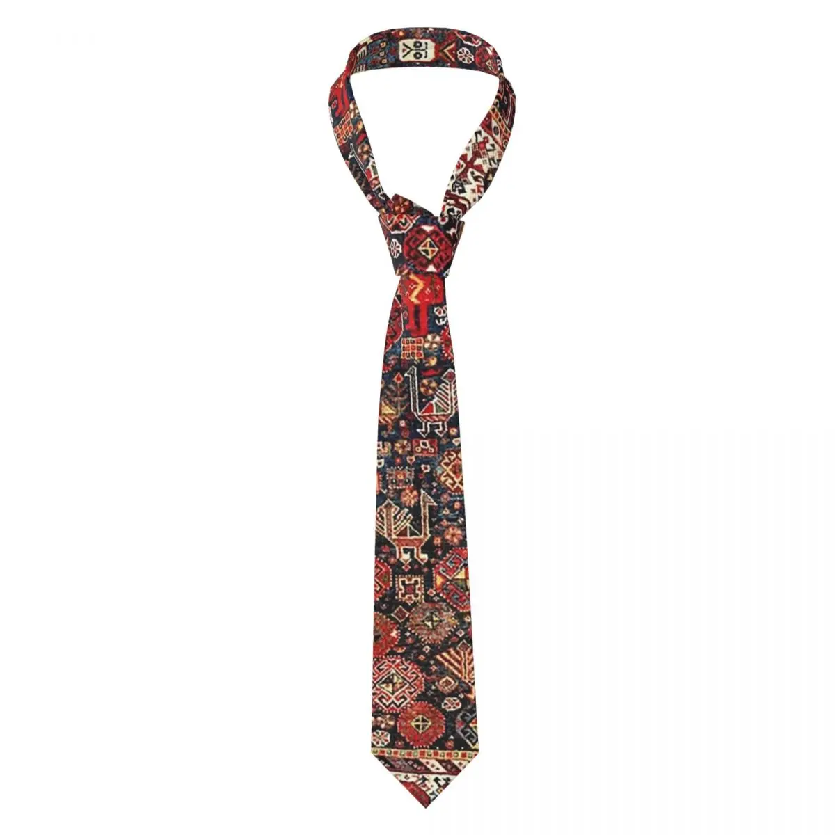 Qashqa'I Fars Southwest Persian Nomad Rug Print Necktie for Men Silk Polyester 8 cm Neck Ties Party Suits Tie Classic Gravatas