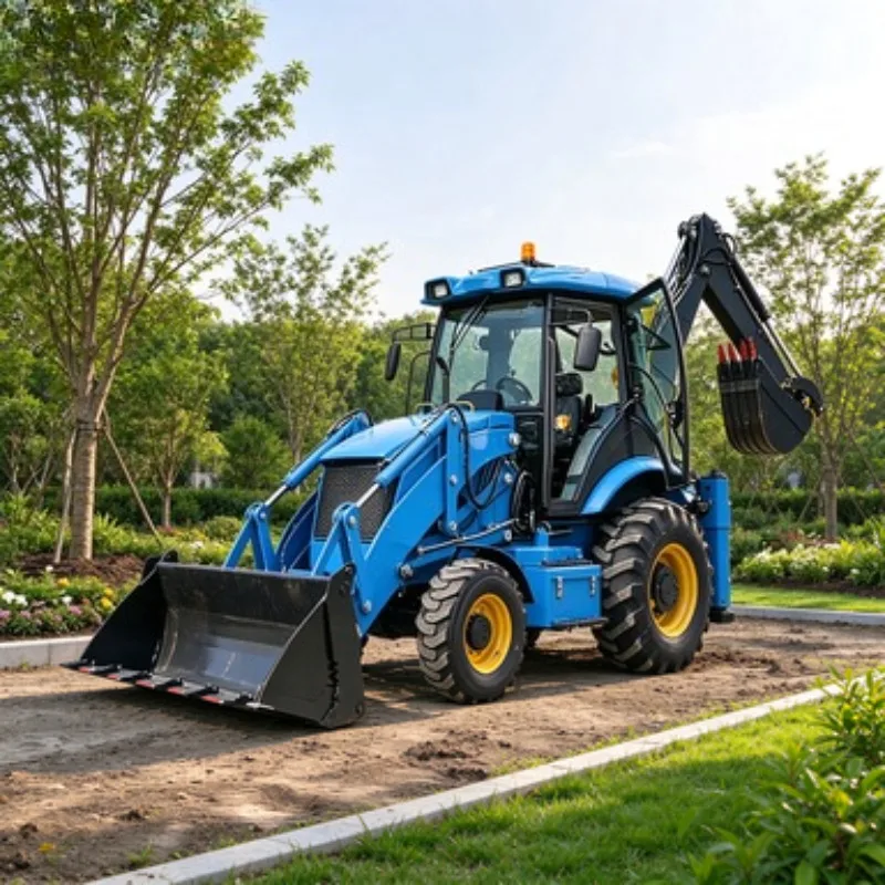 4x4 Backhoe Loader Tractor Loader Backhoe with Front Bucket for Construction Farm Material Handling Work Use Site Project
