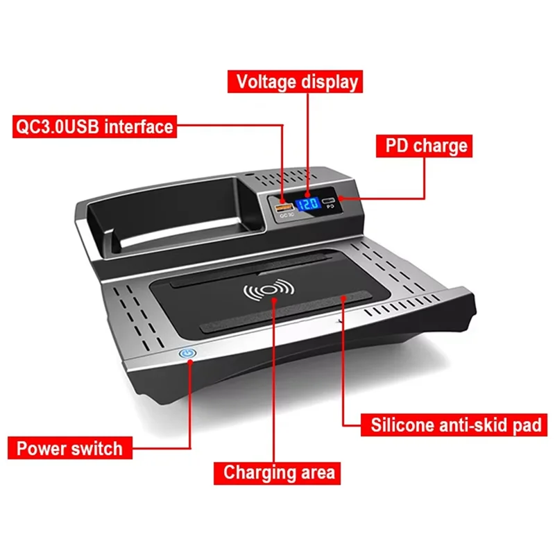 

A65P-Car Phone Wireless Charger For Malibu 2016-2023 Accessories ,15W Fast Charging Panel Adapter