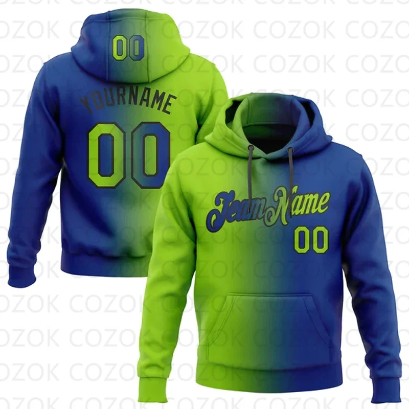 

Customized Hoodie Blue Green Splicing Jersey 3D Printed Unisex Pullovers Hoodie Casual Sweatshirts