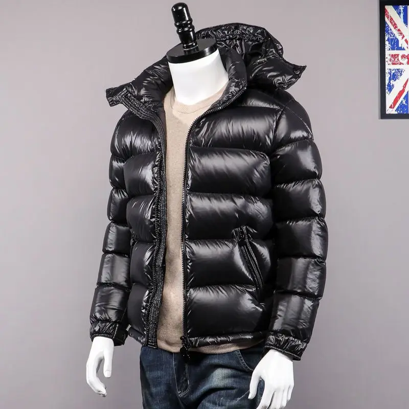 

Men Cotton Down High Quality Thick Warm Winter Jacket Hooded Thicken Parka Coat Casual Slim Overcoat with Many Pockets Men A16