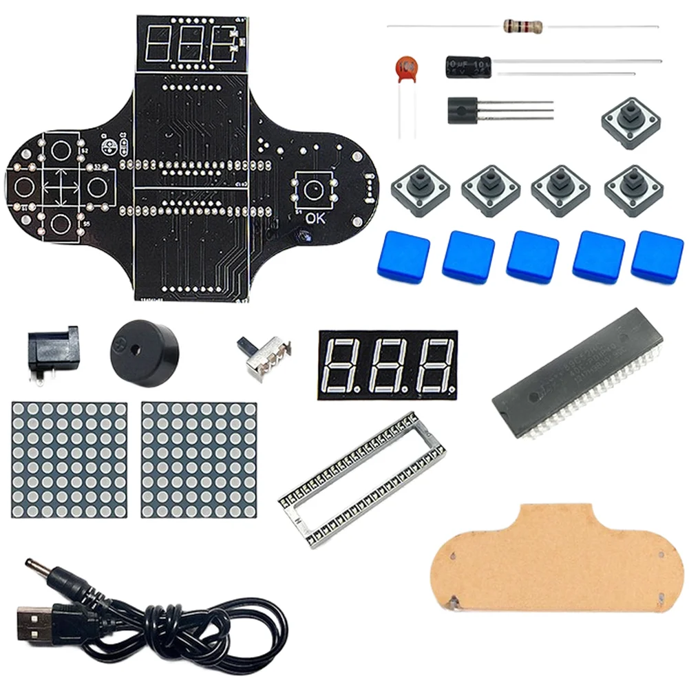 DIY Electronic Game Console Kit With Block Puzzle Snake Soldering Practice Parts For For Educational Learning And Hobbyist Assem