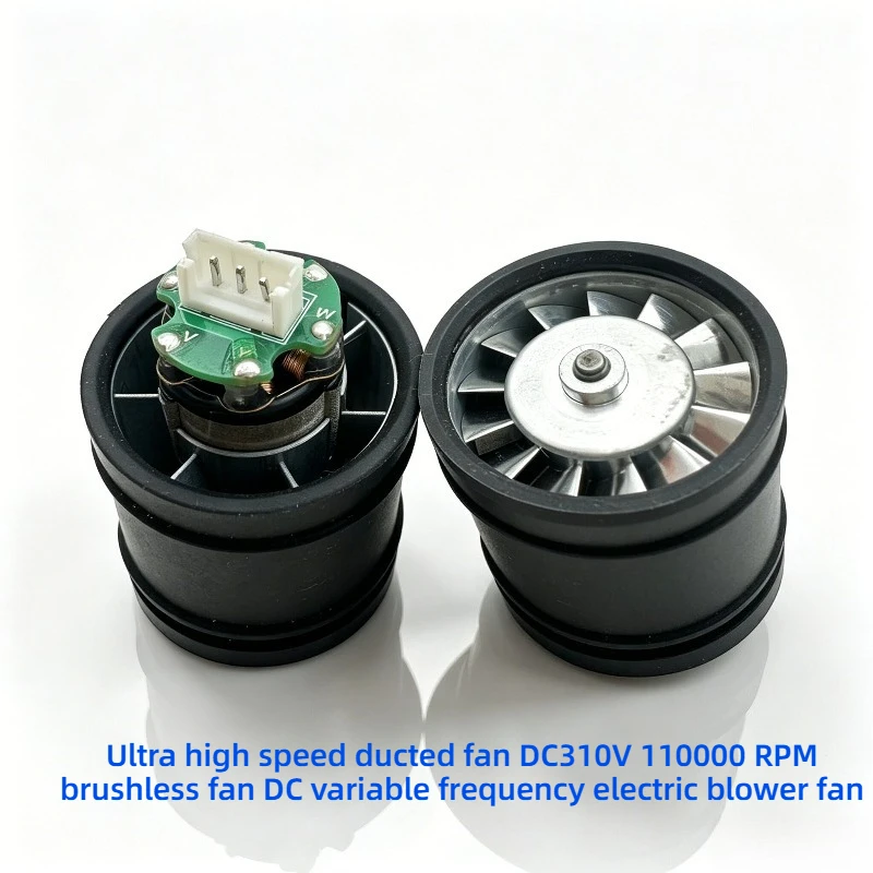 Motor Brushless DC310V 110W Micro Blower 110000 RPM, Impeller Aluminium untuk Pengering Rambut Kecepatan Tinggi, Sistem Pendingin & Ventilasi