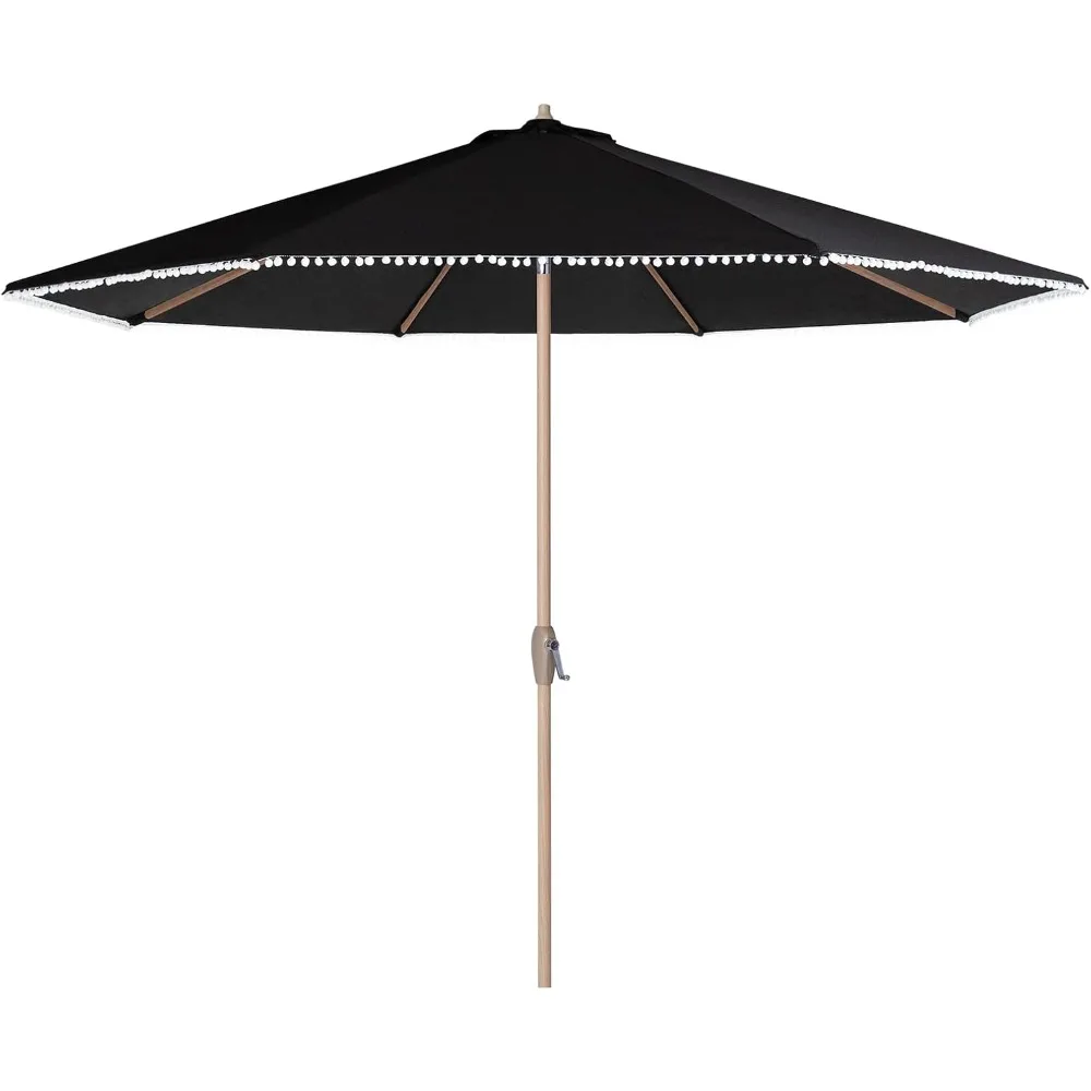 

Tempera Striped Patio Umbrellas Outdoor Table Market Umbrellas with Crank & Pust Button Tilt|Auto-Tilt, 8 Steel Ribs