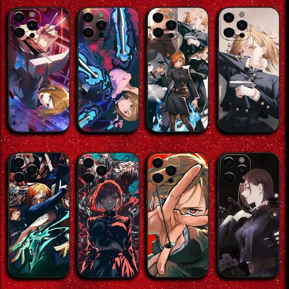 

J-Jujutsu Nobara Kaisen Kugisaki Phone Case For iPhone 17,16,15,14,13,12,11,Pro,Max,Plus,E,SE4,Air,Mini Black Cover