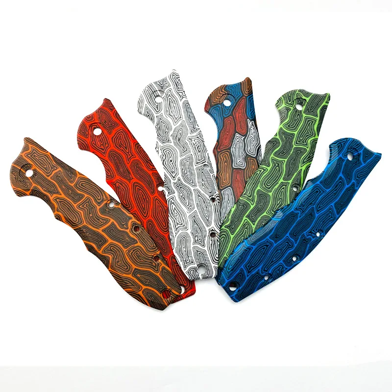 A Pair  Folding Knife Non-slip Shank Custom G10 Handles Patch For Zero Tolerance 0562CF Grip Parts