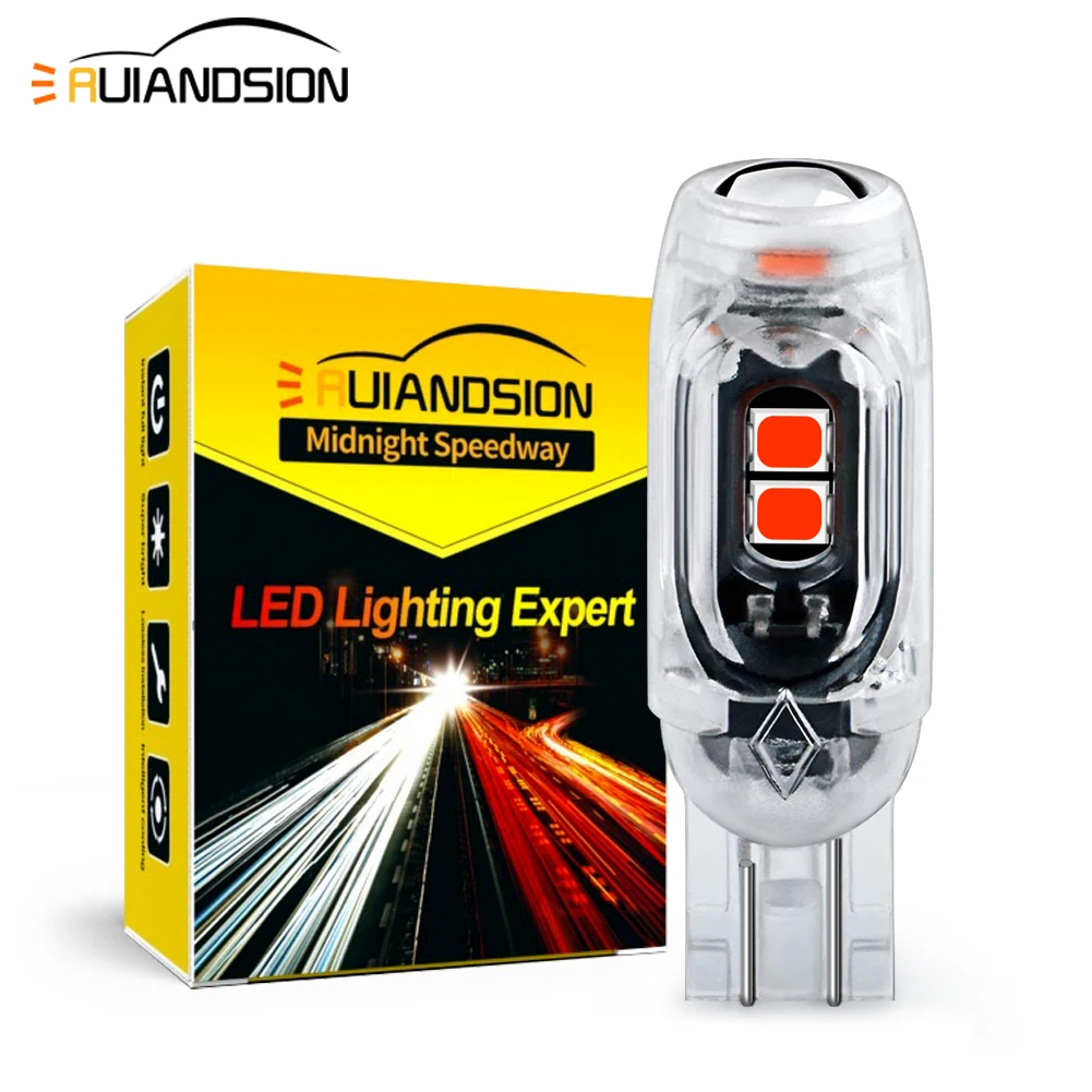 RUIANDSION 2x Strobe Flash T10 LED 194 W5W LED Bulb 12V CANBUS No Error Brake Reversing Light Wedge for Toyota Tundra Highlander