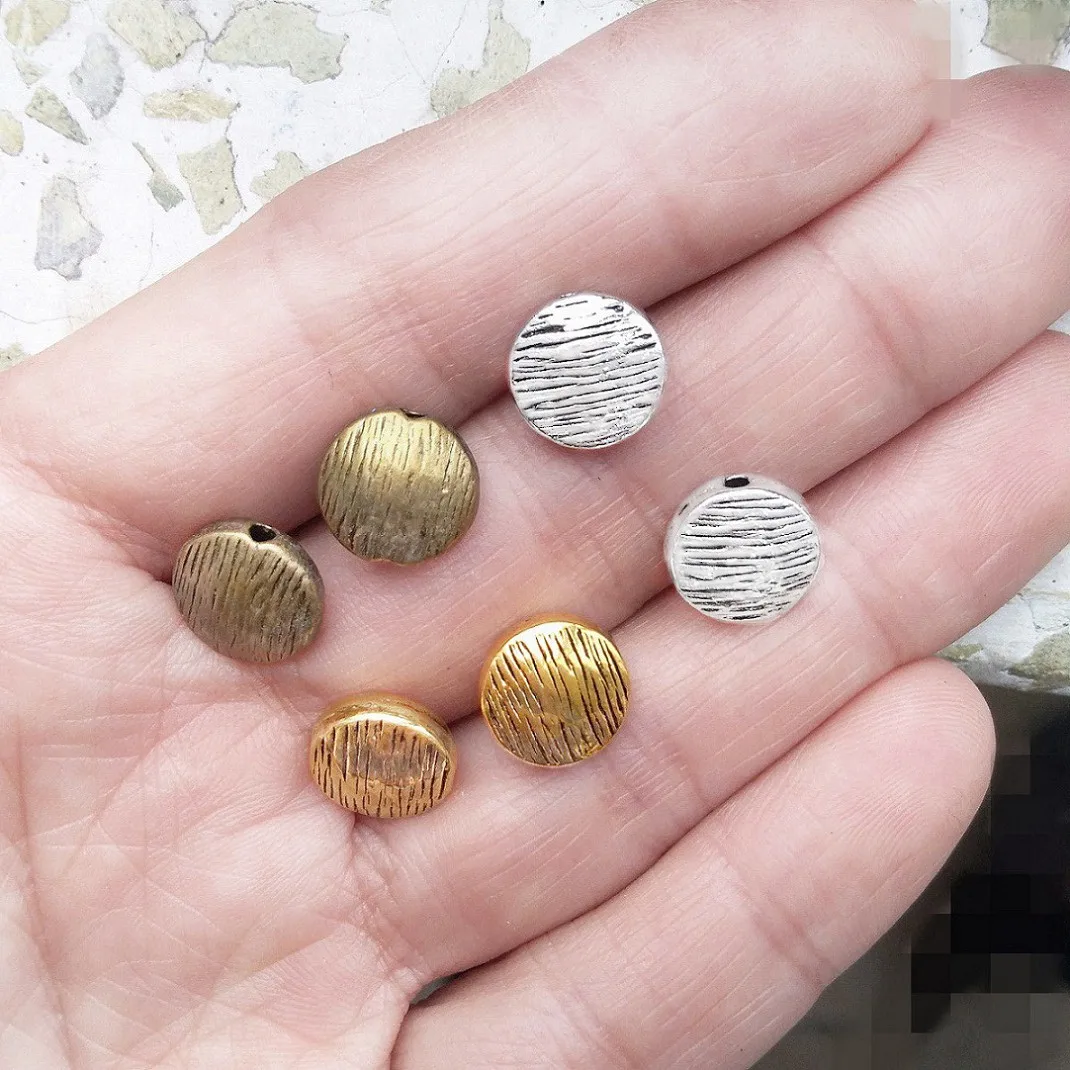 30pcs Jewelery Beads Parts Bracelets Necklaces Wood Design Silver Gold Plated Metal Making Components Materials Crafts Wholesale